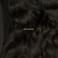 Close-up of black curly hair extensions with 'Unavailable' text overlay