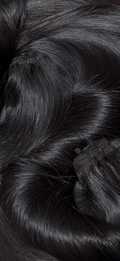 Close-up of black hair extensions